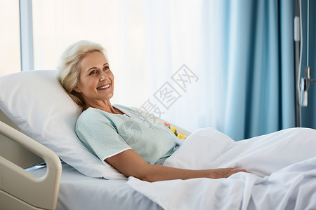 病床上的病人在病床上的女病人背景