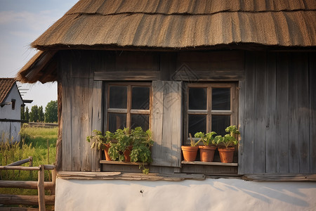 农村的木质房屋建筑图片