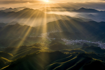 光束图像空中透视远景图背景