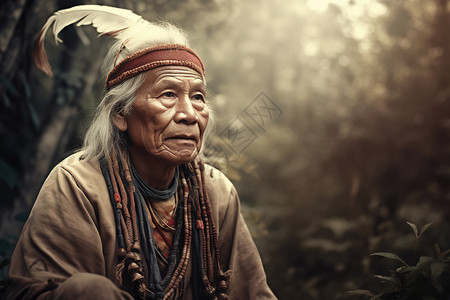土著老人肖像图片