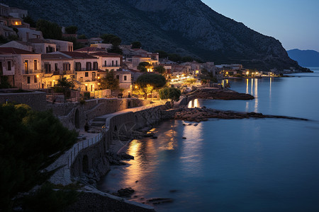 宁静的地中海小镇高清图片