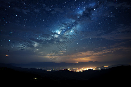 夜晚壮观的银河背景图片