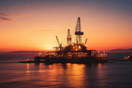 现代化海上石油开采图片