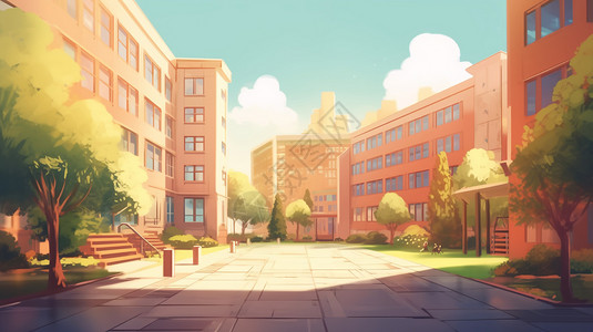 明亮多彩的校园背景图片