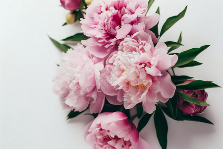 牡丹花苞粉红色芍药花束背景