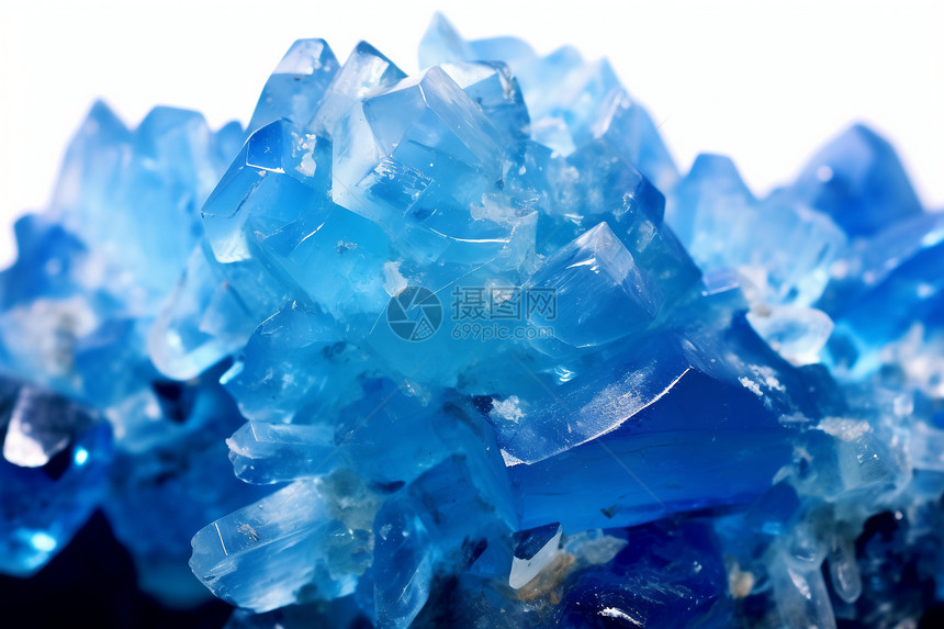蓝色透明水晶图片