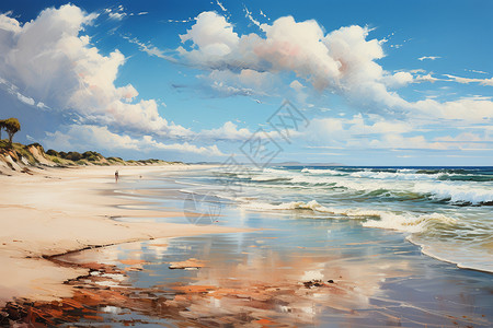 海边的海浪和风景图片