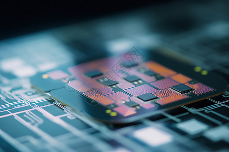 微处理器的硅组件高清图片