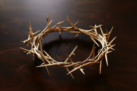 木十字架木条编织的皇冠背景