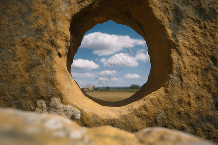 天然形成的岩石圆洞背景