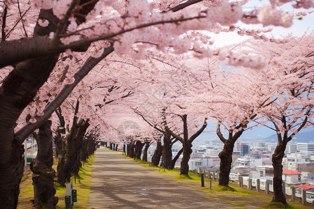 日本樱花粉红色许多的高清图片