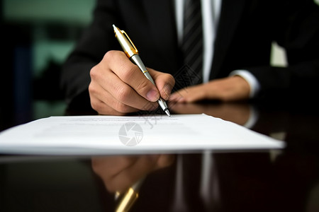 签写文档协议的商人高清图片