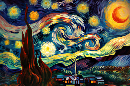 创意的夜晚星空插图背景图片