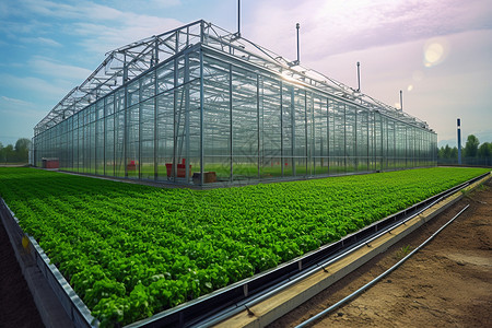 室内养殖温室内的农业蔬菜背景