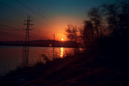 夕阳日落风光图片