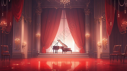 钢琴舞会的装饰背景图片