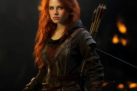 橘发的女猎人背景图片