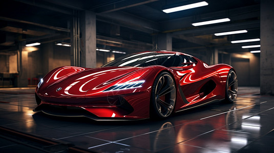 红色的超级跑车背景图片