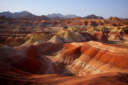 赤褐砂岩地貌丹霞地貌的自然景观背景