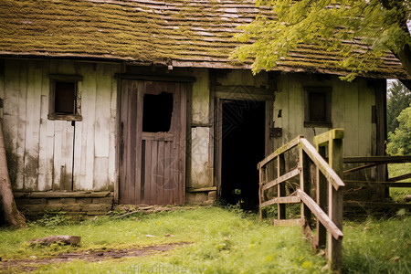 棚屋破烂废弃的房屋建筑背景