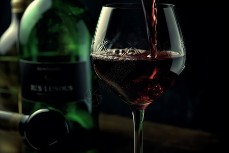 倒入杯中的红酒背景图片