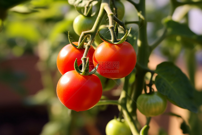 农场中成熟的番茄果实图片