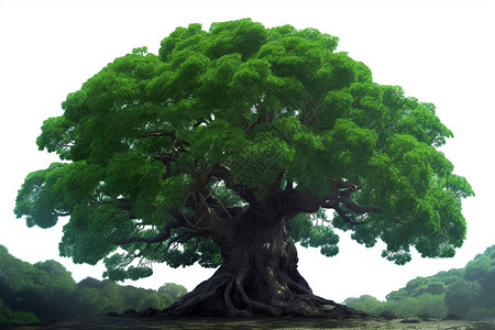 长寿树壮观的长寿老绿树背景
