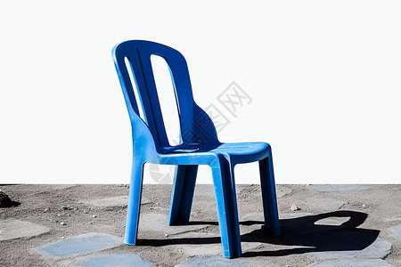 地上座椅休息的蓝色椅子背景