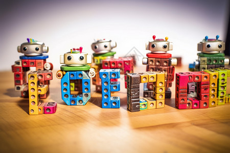 木制字母玩具背景图片