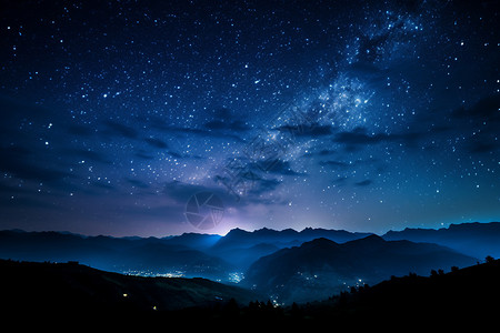 夜月景观天空星星图片