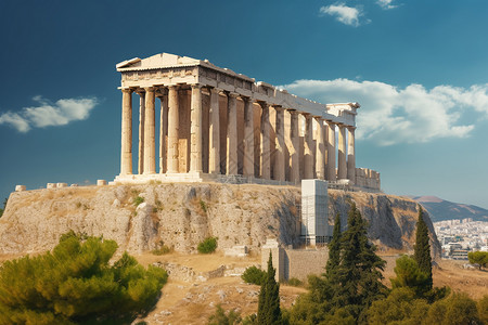 宏伟的古希腊神庙遗址图片