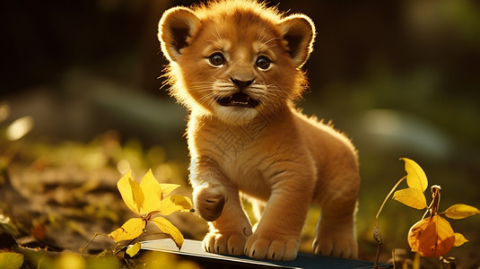 可爱的小狮子背景图片
