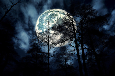深夜的月亮图片