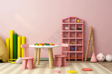 粉色主题的房间背景图片
