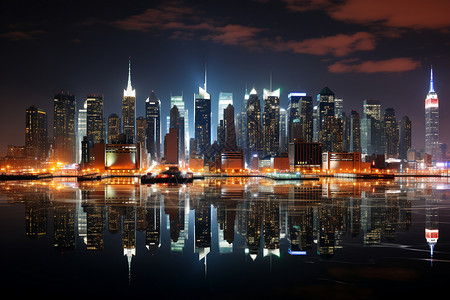 经济发达的城市曼哈顿背景图片
