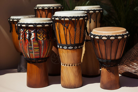 非洲鼓表演一种木制的乐器木鼓背景