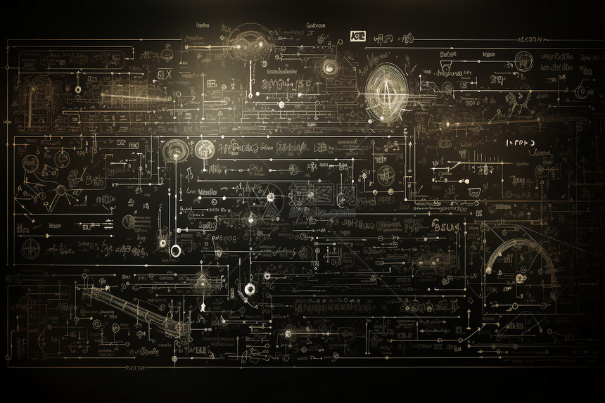 黑板上的复杂公式图片
