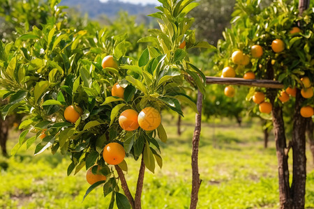 种植着柑橘的果园高清图片