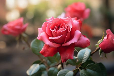 一朵朵粉红色的玫瑰花背景图片