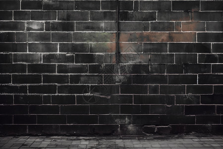 复古的黑色水泥墙背景图片