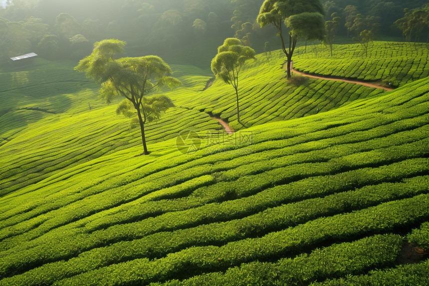 热带地区茶园种植图片