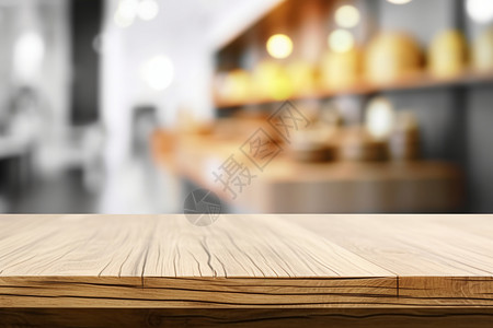 厨房里的木质桌面背景图片