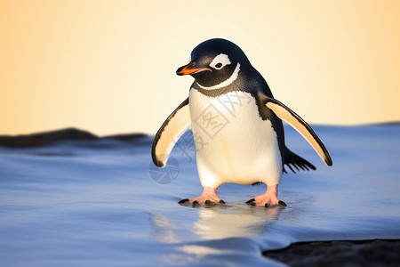 巴布亚企鹅幼崽可爱的小企鹅背景