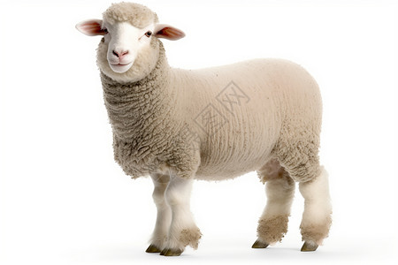 剃光剪掉绵羊可爱羊毛图片
