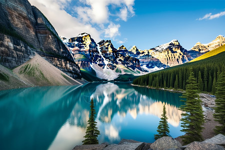 夏天度假旅游湖水景观图片