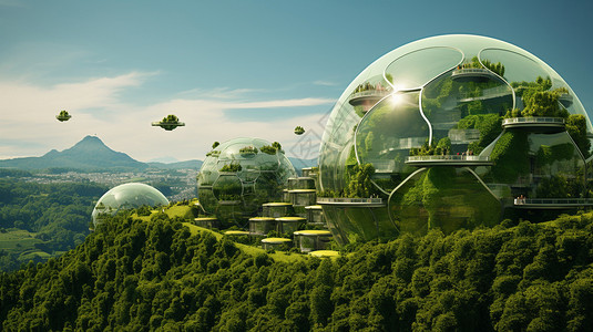 绿色新能源未来城市背景图片