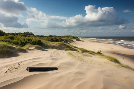 夏天孤独的沙地高清图片