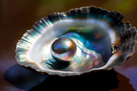 养殖的贝壳珍珠高清图片
