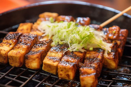 台北美食煎炸香菜豆腐背景