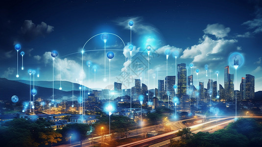 科技互联网城市背景图片